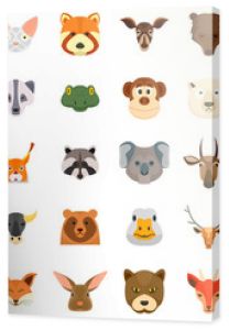 Zestaw ikon zwierząt Płaski zestaw ikon wektorowych zwierząt do projektowania stron internetowych