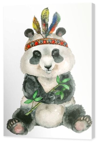 watercolor sitting panda