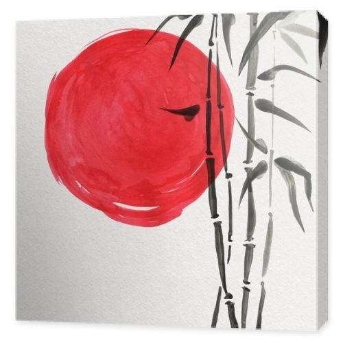 Bamboo in Japanese painting, sumi-e style
