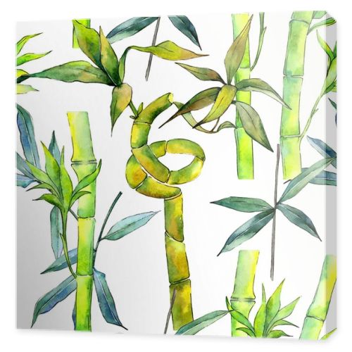 Tropical  bamboo tree pattern in a watercolor style.