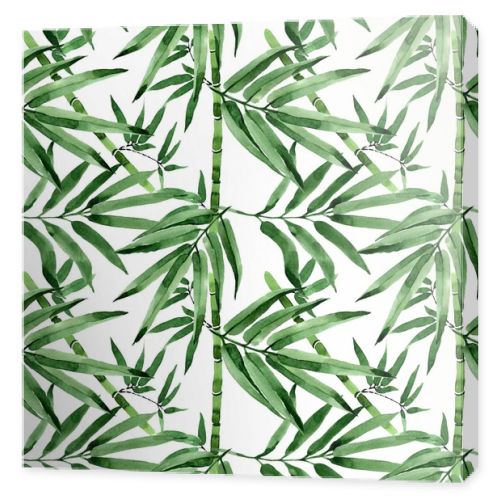 Tropical leaves bamboo tree pattern in a watercolor style.