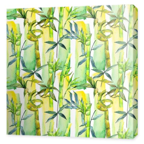 Tropical  bamboo tree pattern in a watercolor style.