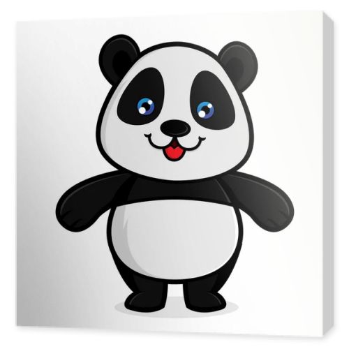 Panda smiling isolated in white background
