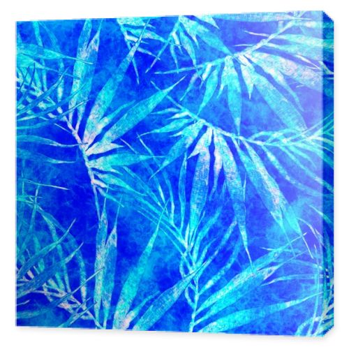Tropical seamless pattern. Watercolor chaotic palm