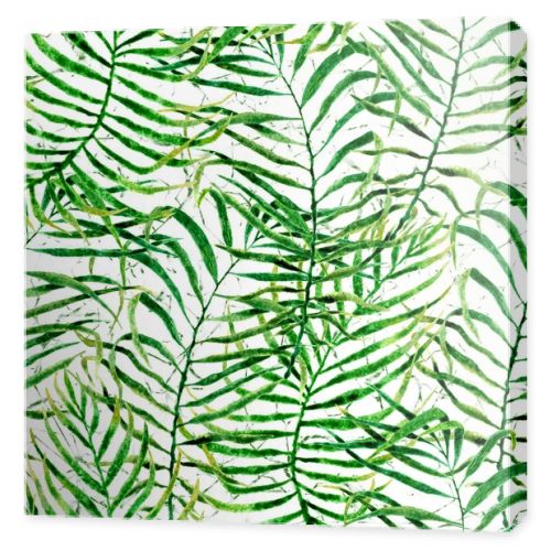 Tropical seamless pattern. Watercolor tangled palm