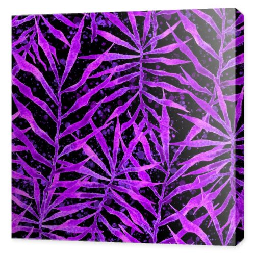 Tropical seamless pattern. Watercolor thorny palm 