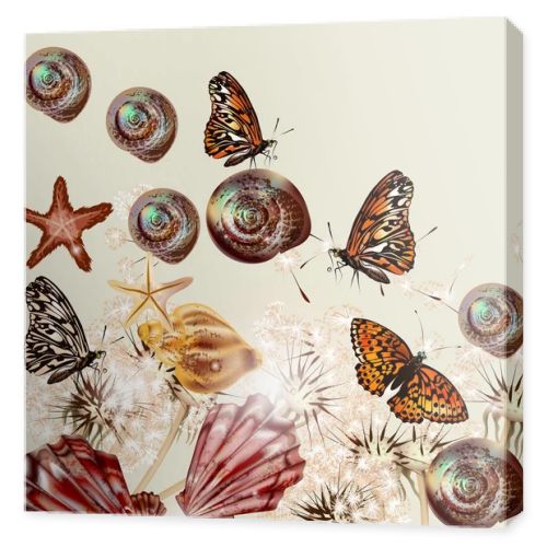 Abstract futuristic background with natural elements