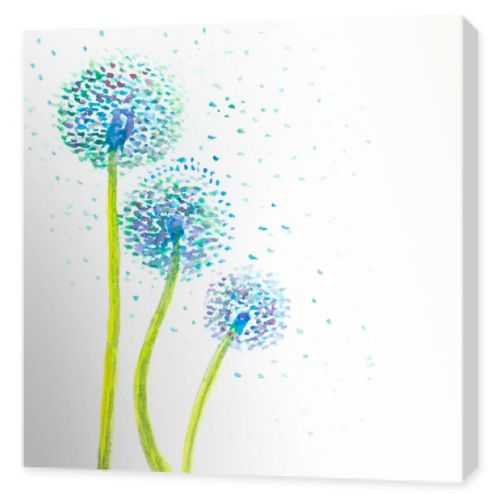 watercolor dandelion abstract background. vector illustration