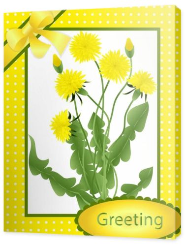 Greeting card bouquet of dandelions