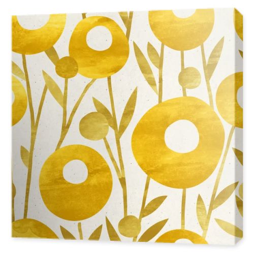 floral pattern with orange dandelions