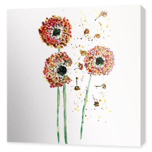 watercolor dandelion abstract background. hand watercolor 