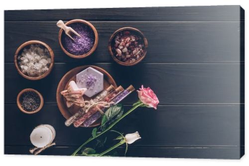 spa treatment in wooden plates 