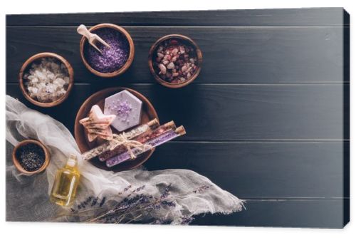 spa treatment in plates with lavender 