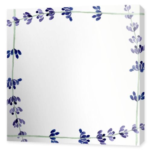 Violet lavender floral botanical flower. Watercolor background illustration set. Frame border ornament square.