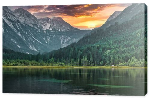 beautiful lake in the mountains austria