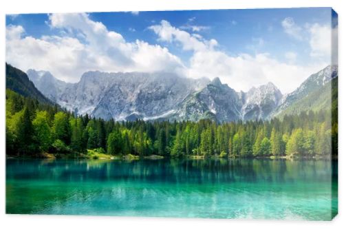 Beautiful lake with mountains in the background