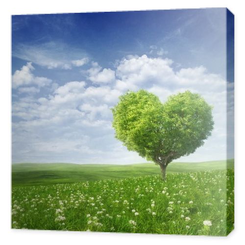 Tree in the shape of heart, valentines day background