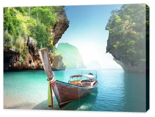 boat on the beach , Krabi province, Thailand