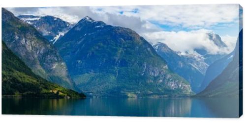 Panorama lovatnet lake Beautiful Nature Norway.