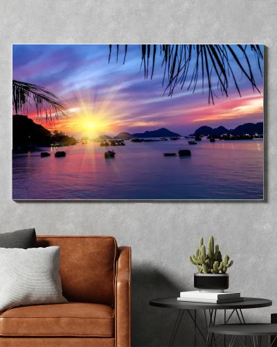 Sunset or Sunrise Tropical landscape horizon sea