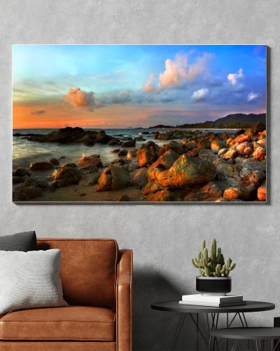 Tropical colorful sunset.