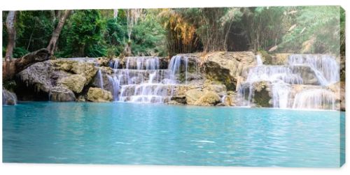 Rainforest waterfall, Tat Kuang Si Waterfall at Luang Prabang, L