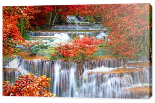 Waterfall in deep rain forest jungle (Huay Mae Kamin Waterfall i