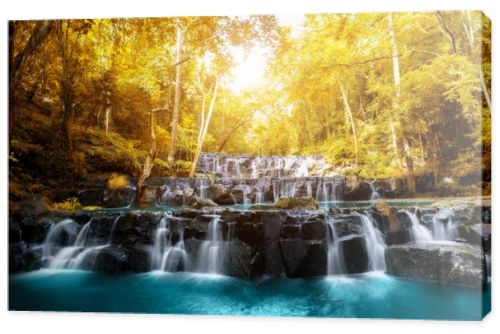 Sam Lan Waterfall is beautiful waterfall in tropical forest, Sar