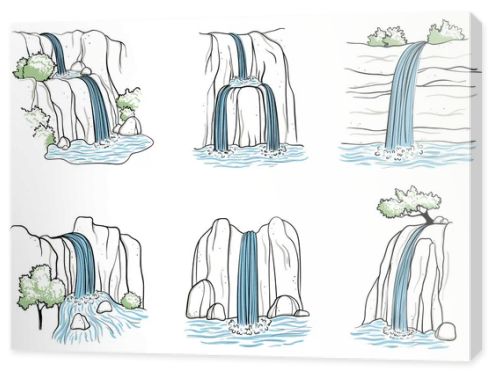 Vector illustration of waterfall.