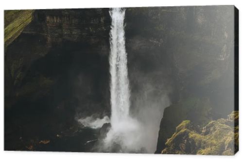 aerial view of beautiful Haifoss waterfall in Iceland