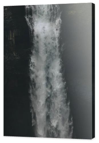 close-up shot of Haifoss waterfall on black, Iceland