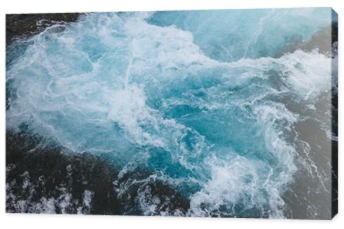 aerial view of beautiful Bruarfoss waterfall on Bruara river in Iceland