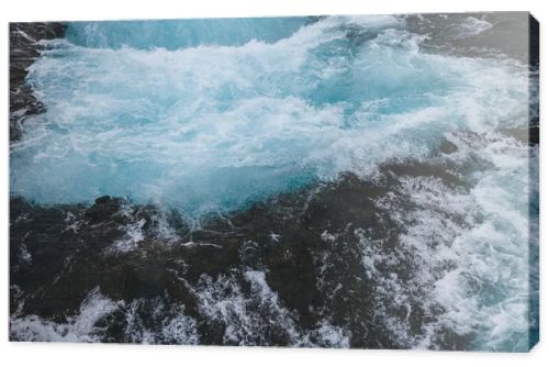 high angle view of beautiful Bruarfoss waterfall on Bruara river in Iceland