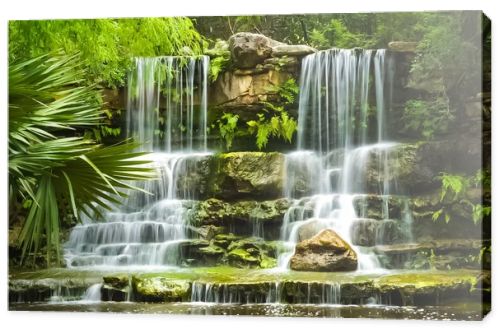 Double Waterfall in Zilker Botanical Park in Austin, Texas