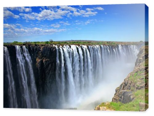 Powerful Victoria Falls from the side of Zimbabwe