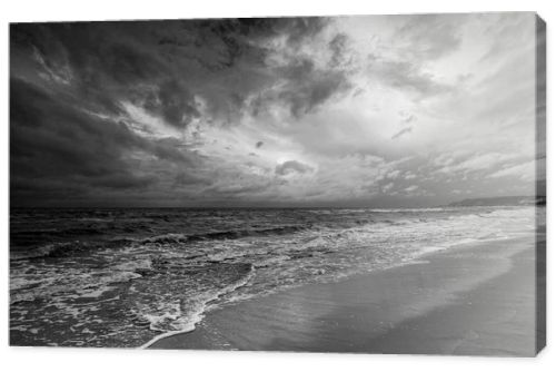 Natural landscape from the sea on a cloudy windy day.