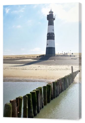 Lighthouse on a beach in Holland