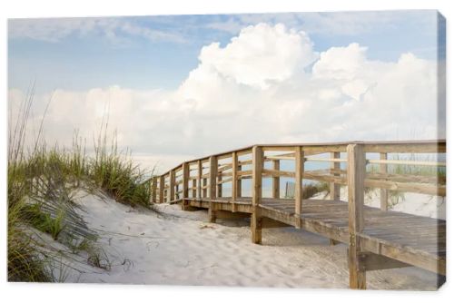 Boardwalk in the Beach Sand Dunes