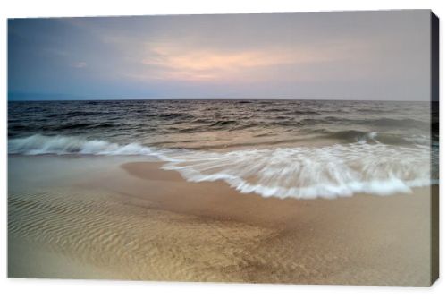 Natural landscape from the sea on a cloudy windy day.