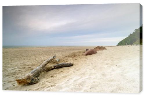 Natural landscape from the sea on a cloudy windy day.