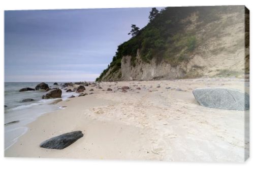 Natural landscape from the sea on a cloudy windy day.