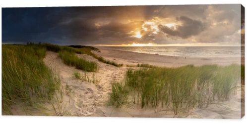 Beautiful see landscape panorama, dune close to Baltic See, Slow