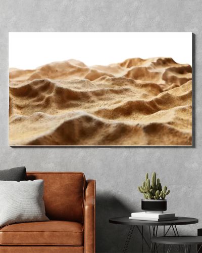 Rippled sandy surface resembling desert dunes with soft shadows.