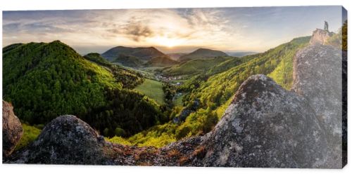 Majestic sunset in the mountains landscape. Dramatic sky. Carpathian, Slovakia, Europe. Beauty world.