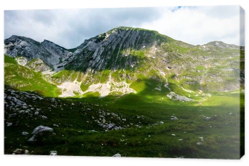 beautiful mountains with sunlight in Durmitor massif, Montenegro