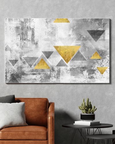 Abstract art painting. Geometric background design with rich texture. Modern art pattern. Golden contemporary art.