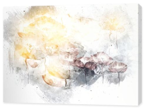 Vintage background with art illustration flower painting