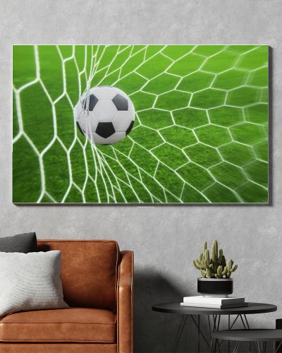 soccer ball in goal