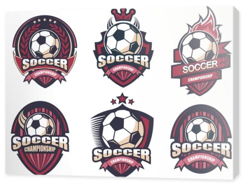 Illustration of modern soccer logo set