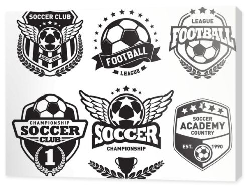 Set of Soccer Football Crests and Logo Emblem Designs